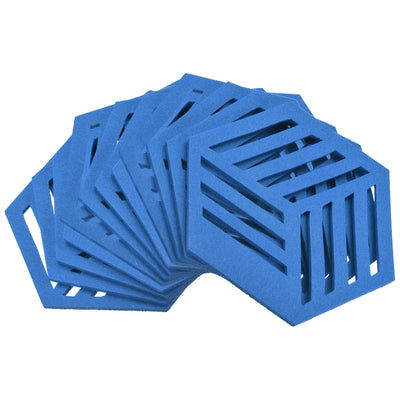 Harfington Uxcell Felt Coasters 12pcs Hexagon Mat Pad Coaster for Drink Cup Pot Vase Sky Blue