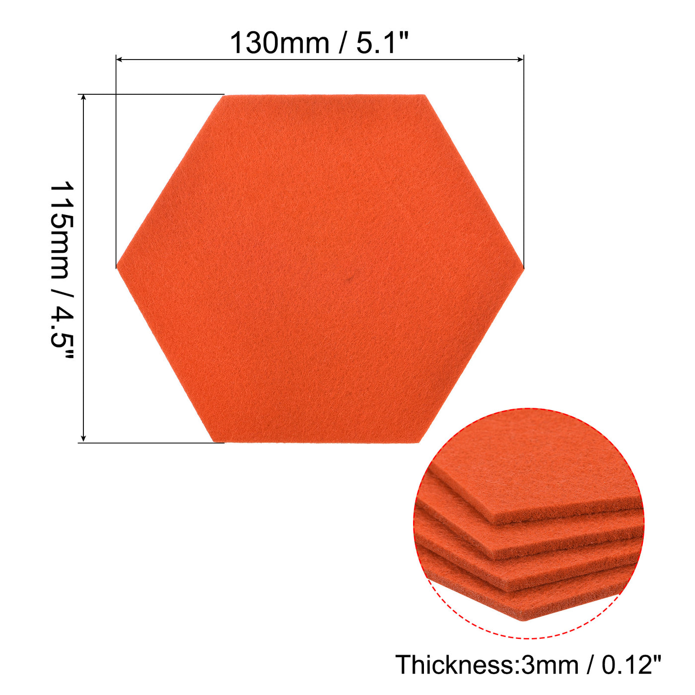 uxcell Uxcell Felt Coasters 9pcs Absorbent Pad Coaster for Drink Cup Pot Bowl Vase Orange