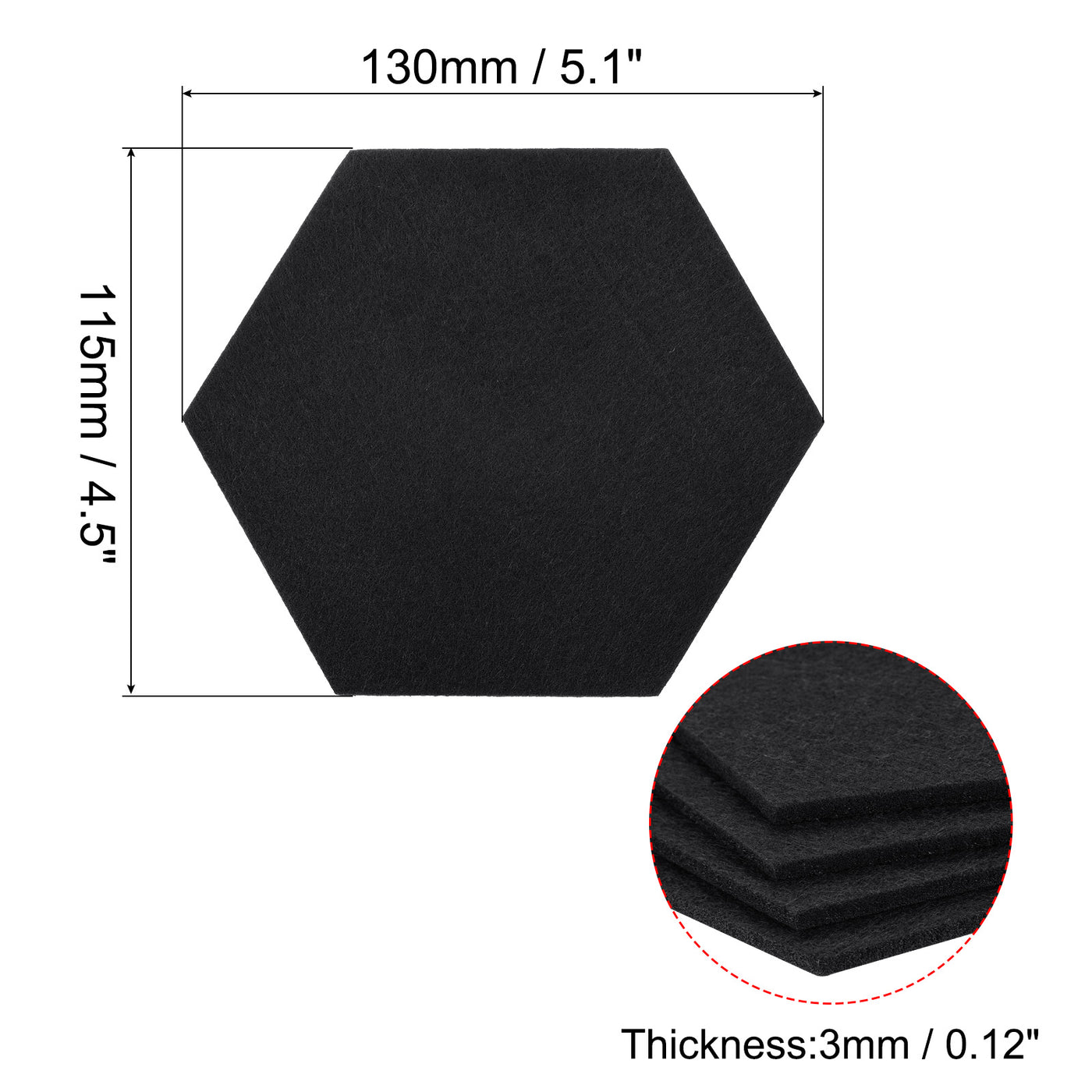 uxcell Uxcell Felt Coasters 9pcs Absorbent Pad Coaster for Drink Cup Pot Bowl Vase Black