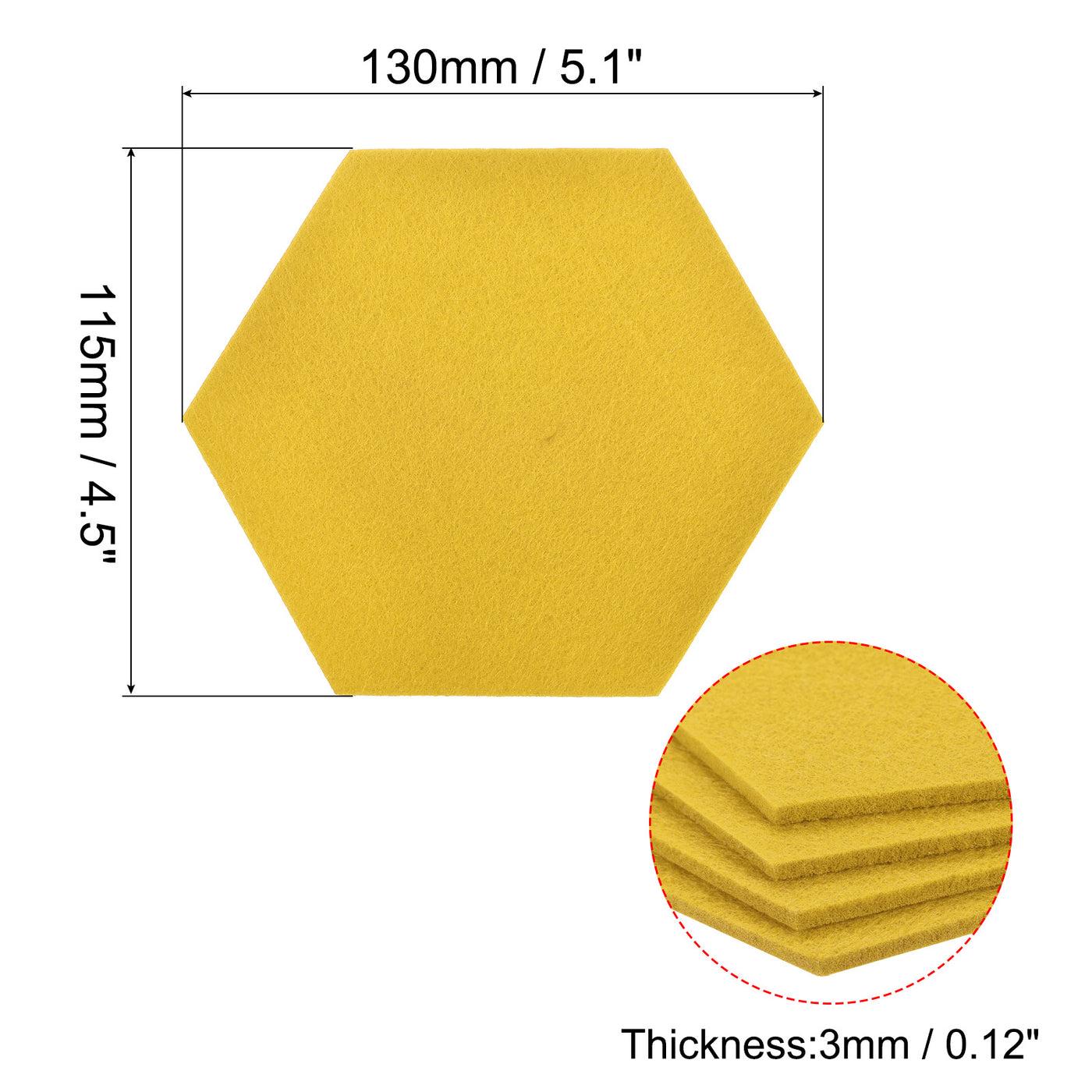 uxcell Uxcell Felt Coasters 4pcs Absorbent Pad Coaster for Drink Cup Pot Bowl Vase Yellow