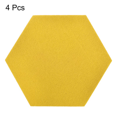 Harfington Uxcell Felt Coasters 4pcs Absorbent Pad Coaster for Drink Cup Pot Bowl Vase Yellow