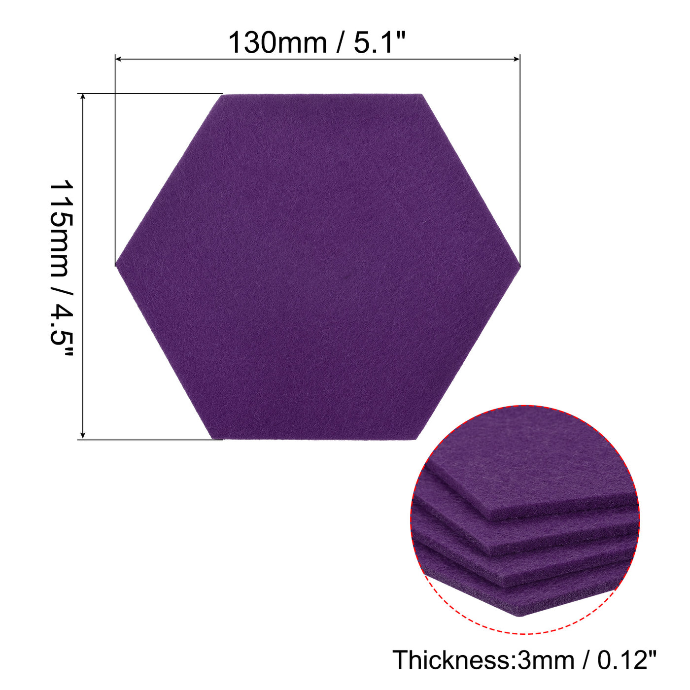 uxcell Uxcell Felt Coasters 9pcs Absorbent Pad Coaster for Drink Cup Pot Bowl Vase Purple