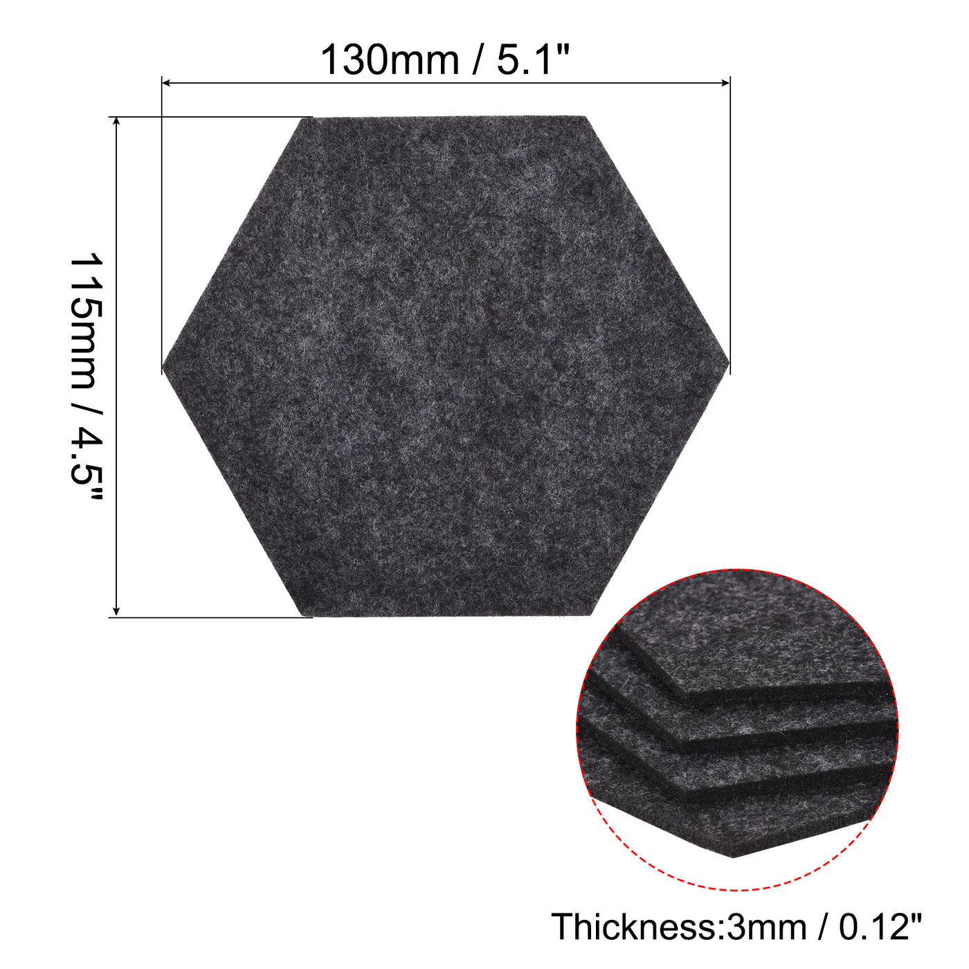 uxcell Uxcell Felt Coasters 4pcs Absorbent Pad Coaster for Drink Cup Pot Bowl Vase Gray