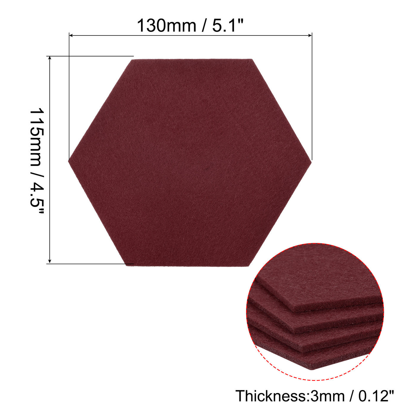 uxcell Uxcell Felt Coasters 9pcs Absorbent Pad Coaster for Drink Cup Pot Bowl Vase Wine Red