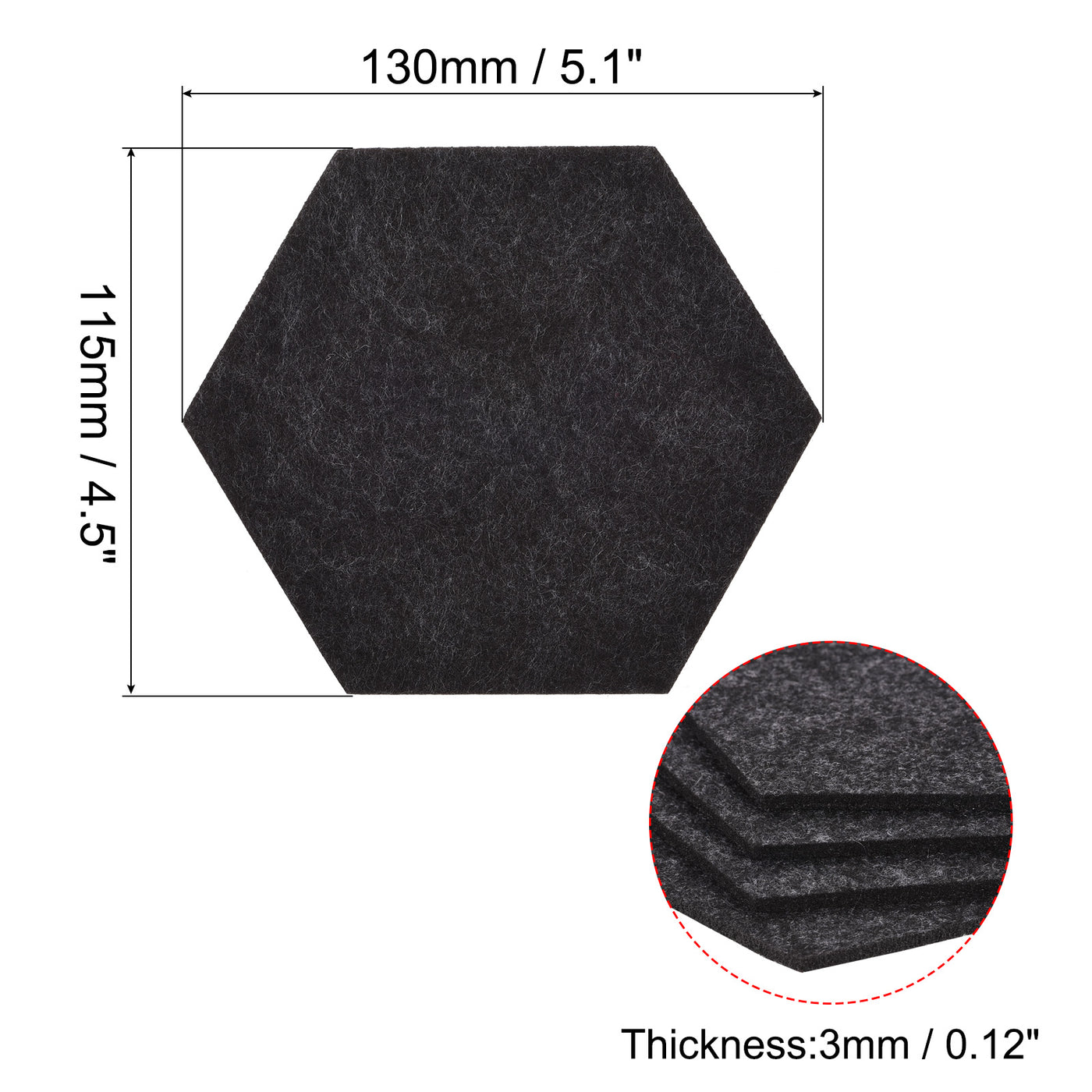 uxcell Uxcell Felt Coasters 9pcs Absorbent Pad Coaster for Drink Cup Pot Bowl Vase Dark Grey