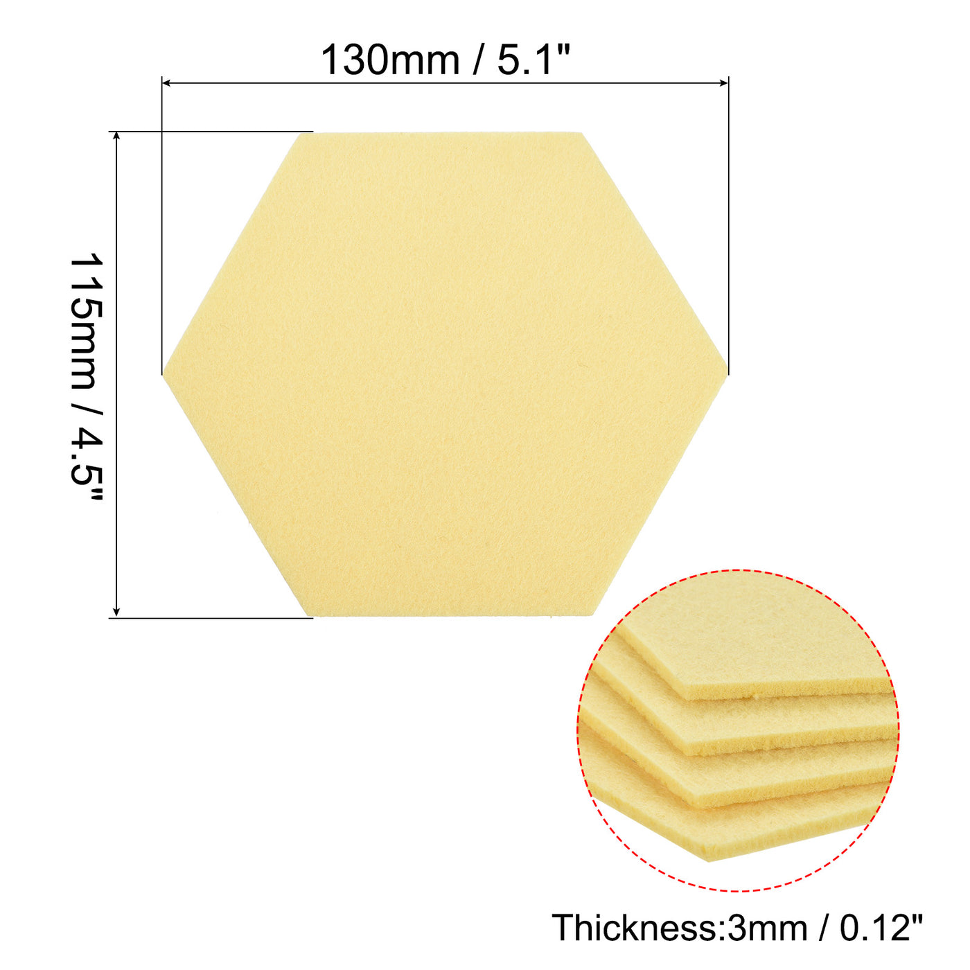 uxcell Uxcell Felt Coasters 9pcs Absorbent Pad Coaster for Drink Cup Pot Bowl Light Yellow