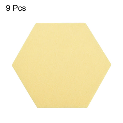 Harfington Uxcell Felt Coasters 9pcs Absorbent Pad Coaster for Drink Cup Pot Bowl Light Yellow