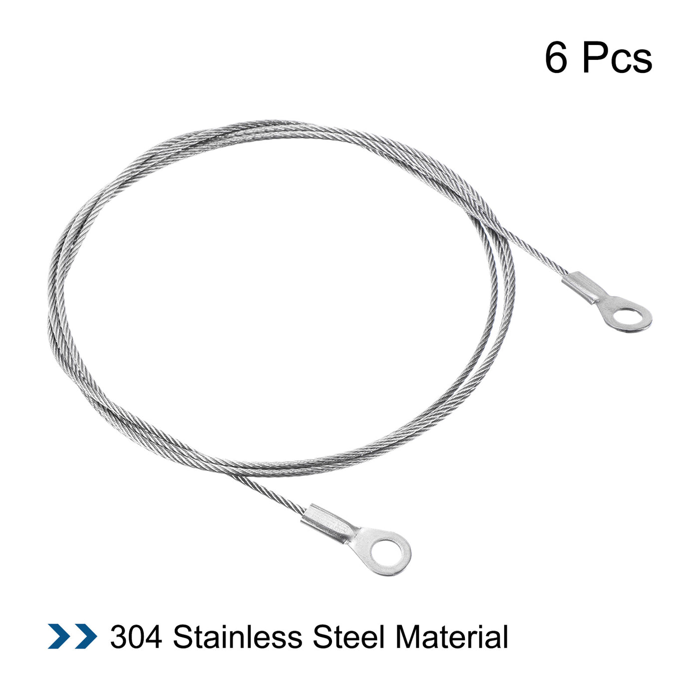 Harfington Stainless Steel Lanyard Cable Eyelets Ended Security Wires Rope