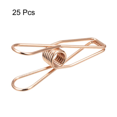 Harfington Uxcell Tablecloth Clips, 55mm Carbon Steel Clamps for Fix Table Cloth, Rose Gold 25 Pcs