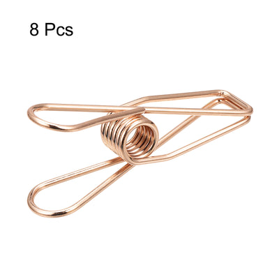 Harfington Uxcell Tablecloth Clips, 55mm Carbon Steel Clamps for Fix Table Cloth, Rose Gold 8 Pcs