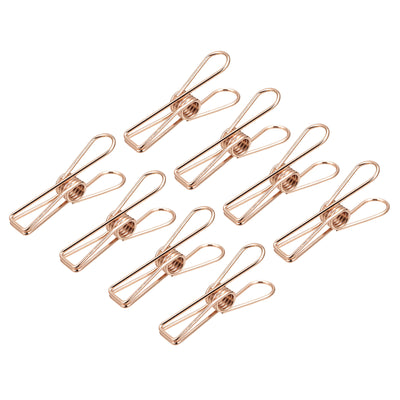 Harfington Uxcell Tablecloth Clips, 55mm Carbon Steel Clamps for Fix Table Cloth, Rose Gold 8 Pcs