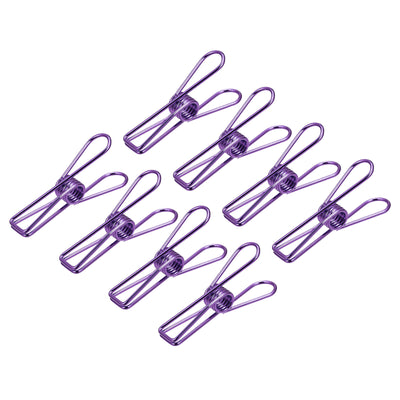 Harfington Uxcell Tablecloth Clips, 55mm Carbon Steel Clamps for Fix Table Cloth, Purple 8 Pcs