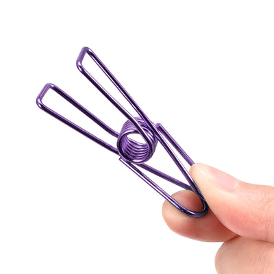 Harfington Uxcell Tablecloth Clips, 55mm Carbon Steel Clamps for Fix Table Cloth, Purple 16 Pcs