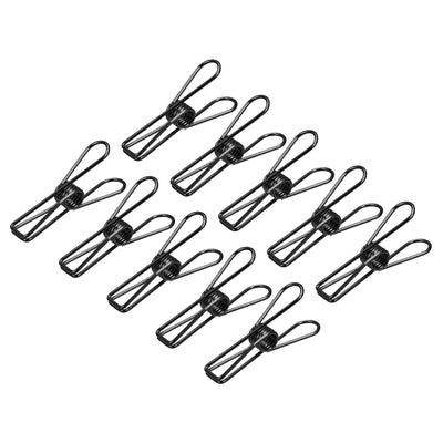 Harfington Uxcell Tablecloth Clips, 55mm Carbon Steel Clamps for Fix Table Cloth, Black 25 Pcs
