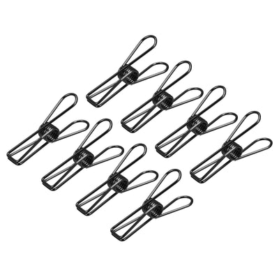Harfington Uxcell Tablecloth Clips, 55mm Carbon Steel Clamps for Fix Table Cloth, Black 8 Pcs