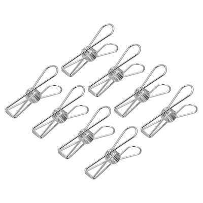 Harfington Uxcell Tablecloth Clips, 70mm Carbon Steel Clamps for Fix Table Cloth, Silver 8 Pcs