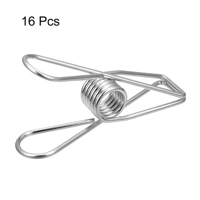 Harfington Uxcell Tablecloth Clips, 70mm Carbon Steel Clamps for Fix Table Cloth, Silver 16 Pcs