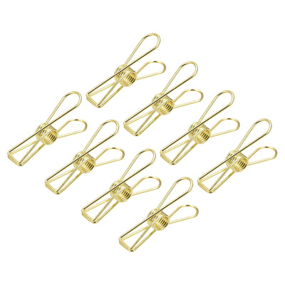 Harfington Uxcell Tablecloth Clips, 70mm Carbon Steel Clamps for Fix Table Cloth, Gold Tone 14 Pcs