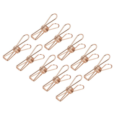 Harfington Uxcell Tablecloth Clips, 70mm Carbon Steel Clamps for Fix Table Cloth, Rose Gold 20 Pcs