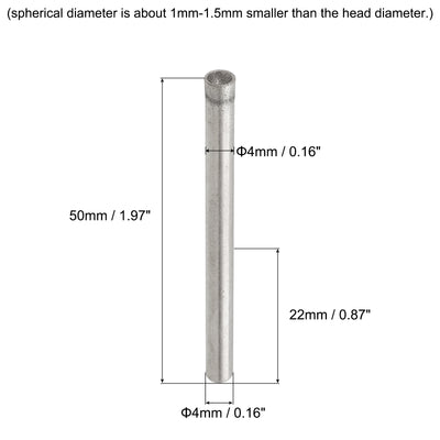 Harfington Uxcell 4mm 600 Grits Diamond Mounted Point Spherical Concave Head Bead Grinding Bit