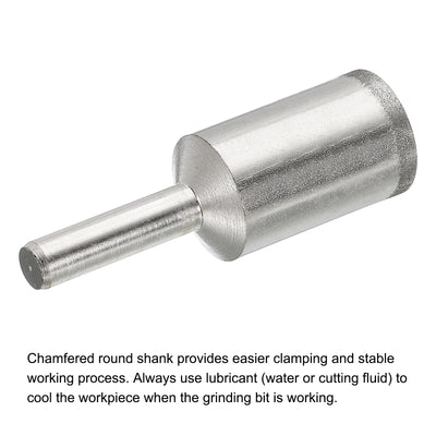 Harfington Uxcell 16mm 600 Grits Diamond Mounted Point Spherical Concave Head Bead Grinding Bit