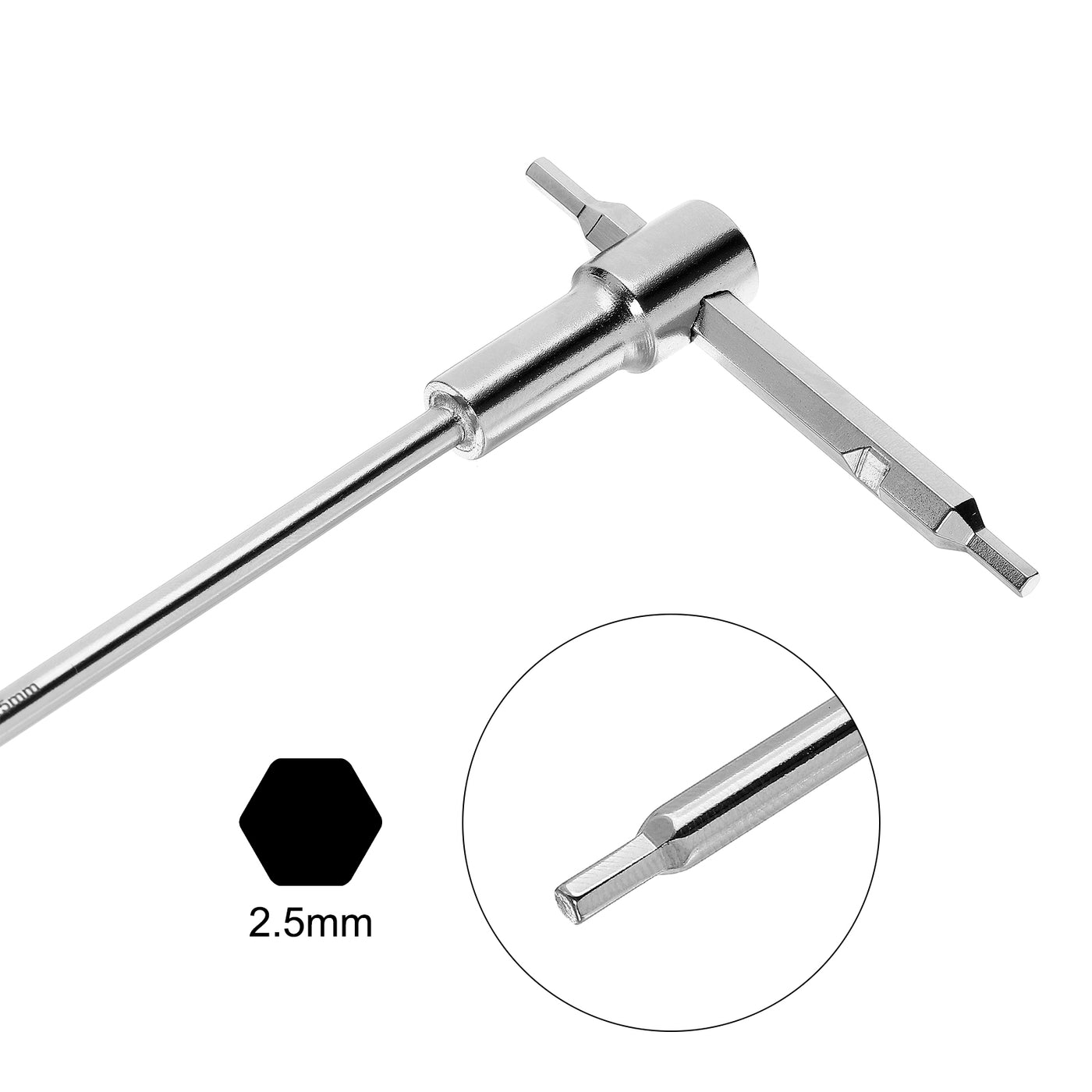 Uxcell Sechskantschlüssel Mit T-Griff – 8 Mm, Extra Langer Arm, Verchromt, Für Heimwerker