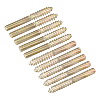 Harfington Uxcell M6x35mm Hanger Bolts, 24pcs Double Ended Thread Dowel Screws for Wood Furniture