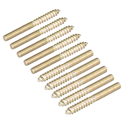 Harfington Uxcell M6x25mm Hanger Bolts, 120pcs Double Ended Thread Dowel Screws for Wood Furniture