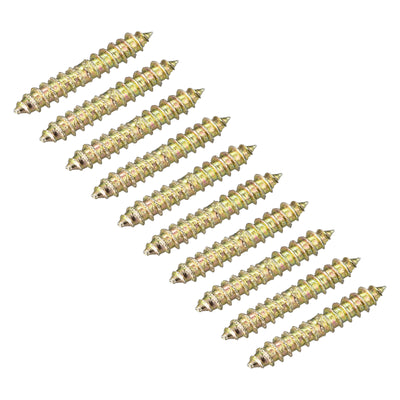 Harfington Uxcell 4x13mm Hanger Bolts, 48pcs Double Ended Self-Tapping Thread Dowel Screws
