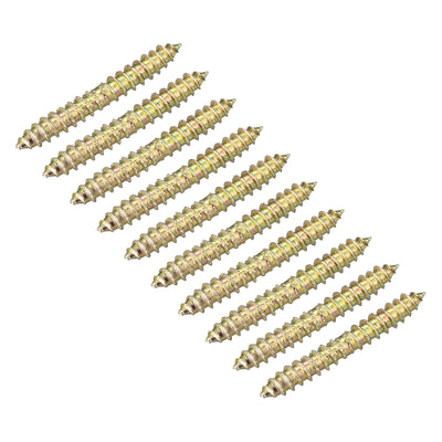 Harfington Uxcell 4x18mm Hanger Bolts, 50pcs Double Ended Self-Tapping Thread Dowel Screws
