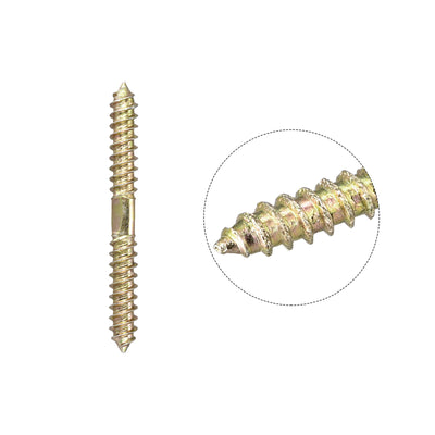 Harfington Uxcell 8x26mm Hanger Bolts, 6pcs Double Ended Self-Tapping Thread Dowel Screws