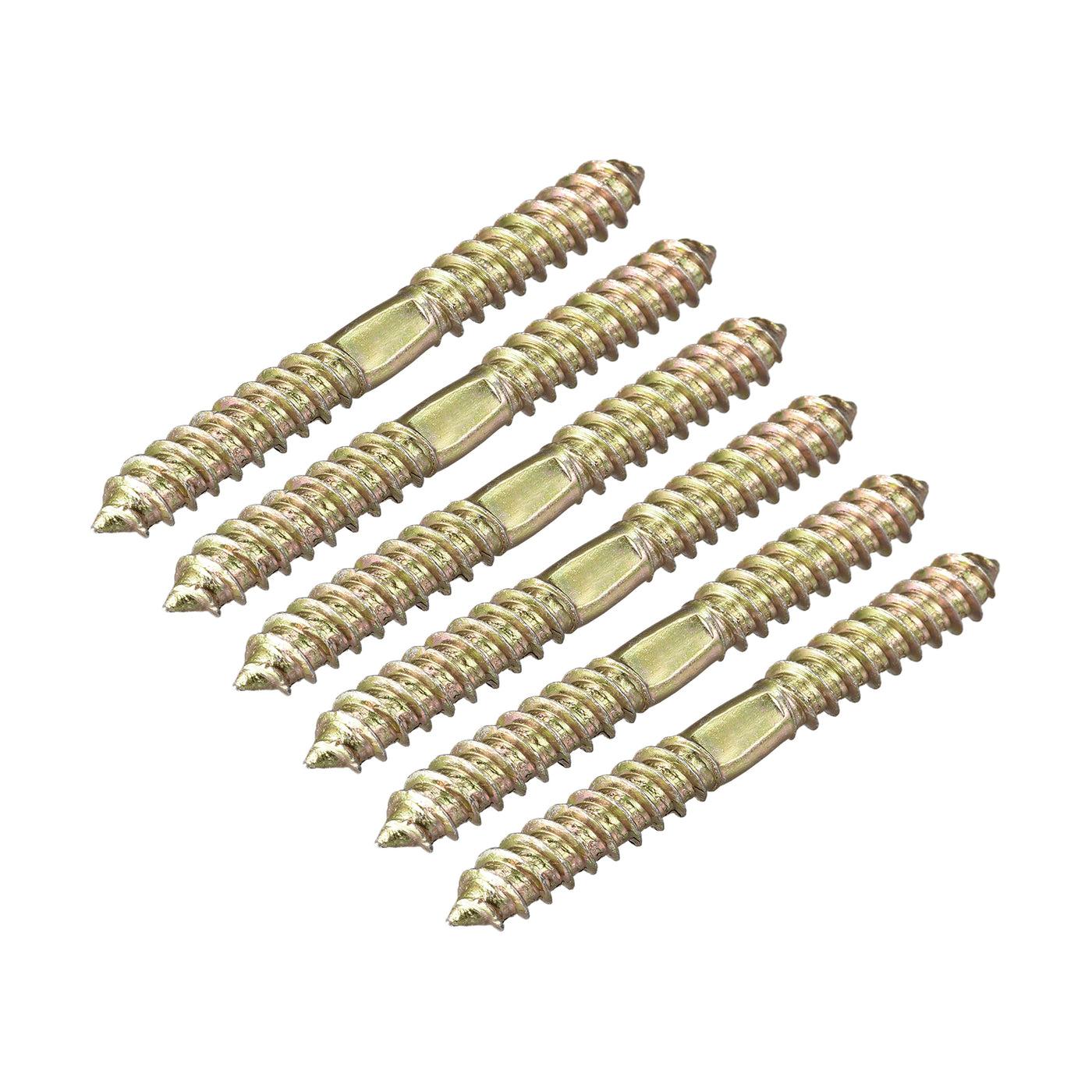 Uxcell Uxcell 8x26mm Hanger Bolts, 6pcs Double Ended Self-Tapping Thread Dowel Screws