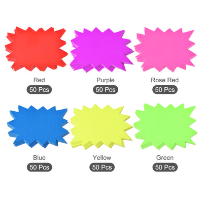 Harfington Blank Starburst Sale Signs Price Tags Fluorescent Star Pricing Labels 90x70mm 6 Colors for Retail Sales Pricing, Pack of 300