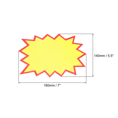 Harfington Blank Starburst Sale Signs Price Tags Paper Pricing Labels 180x140mm Yellow for Retail Sales Pricing, Pack of 50