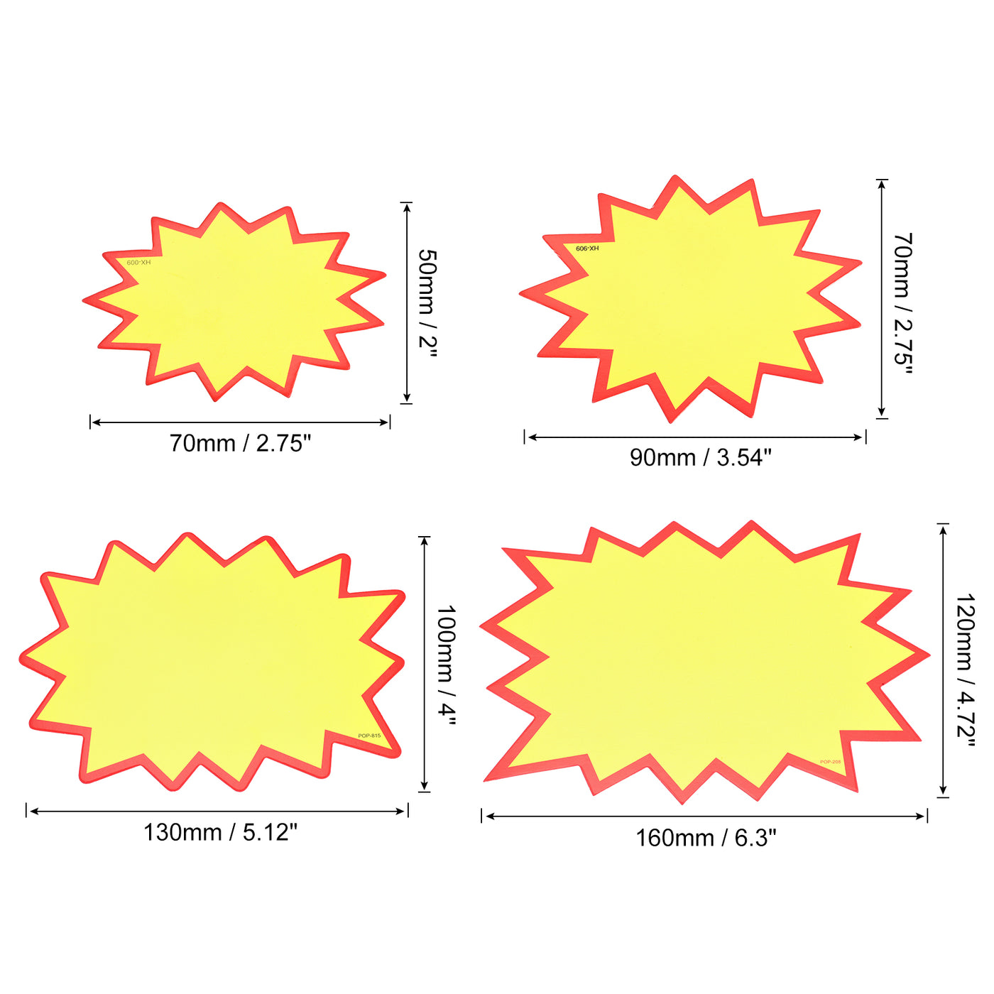 Harfington Blank Starburst Sale Signs Price Tags Paper Pricing Labels Yellow for Retail Sales Pricing, Pack of 100