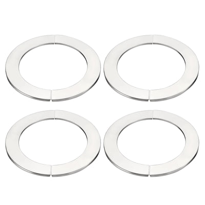 Harfington Uxcell Wall Split Flange, 201 Stainless Steel Round Escutcheon Plate for 181mm Diameter Pipe 4Pcs