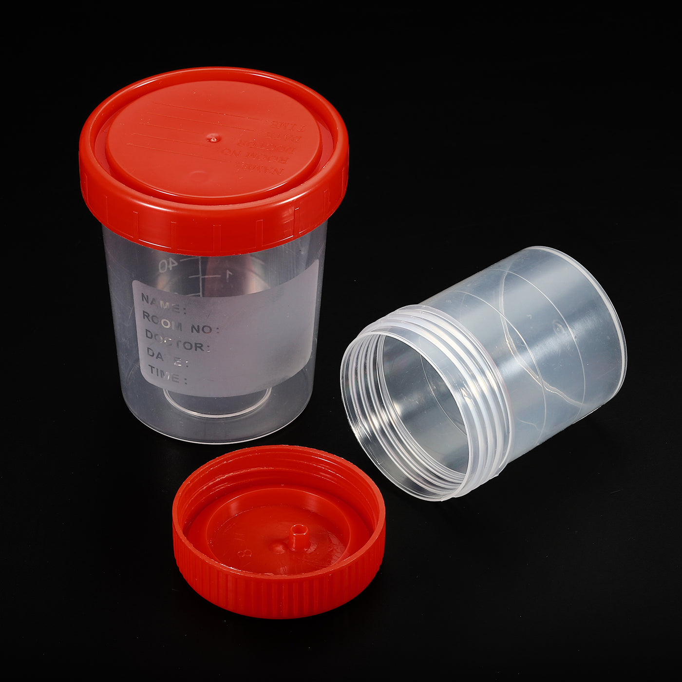 Harfington 60mL 120mL Sample Cups Sample Containers Leak Proof Screw Cap for Lab Home Red
