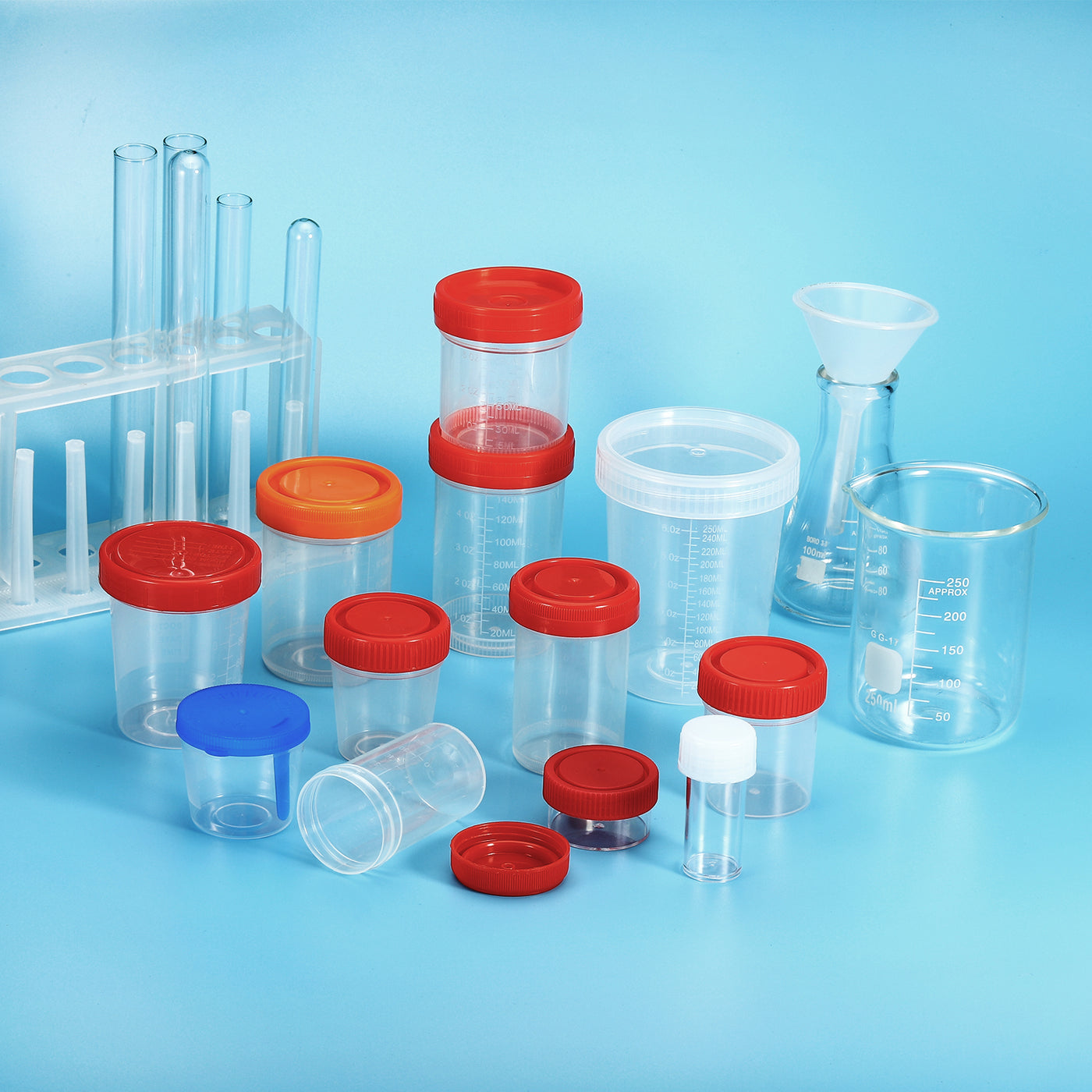 Harfington 90mL 150mL Sample Cups Sample Containers Leak Proof Screw Cap for Lab Home Red