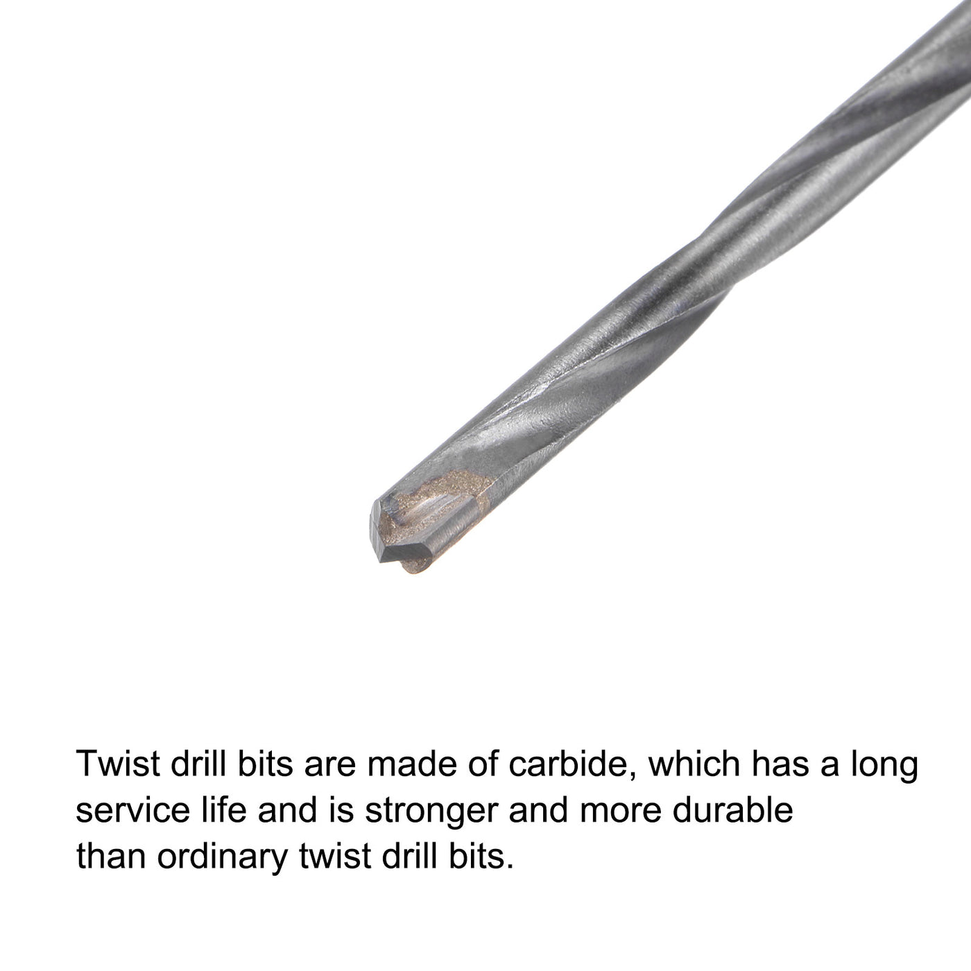 Uxcell Uxcell 12mm Cutting Dia Round Shank Cemented Carbide Twist Drill Bit, 200mm Length