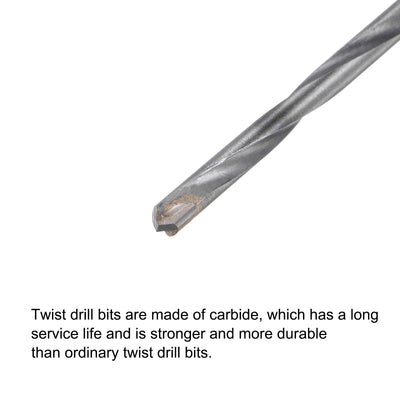 Harfington Uxcell 9mm Cutting Dia Round Shank Cemented Carbide Twist Drill Bit, 110mm Length 2 Pcs