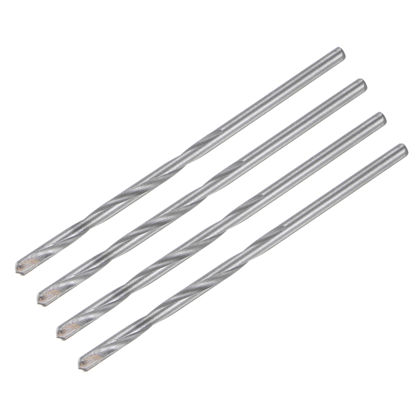 uxcell Uxcell 4mm Cutting Dia Round Shank Cemented Carbide Twist Drill Bit, 100mm Length 4 Pcs