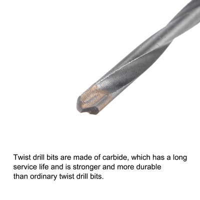 Harfington Uxcell 5mm Cutting Dia Round Shank Cemented Carbide Twist Drill Bit, 100mm Length