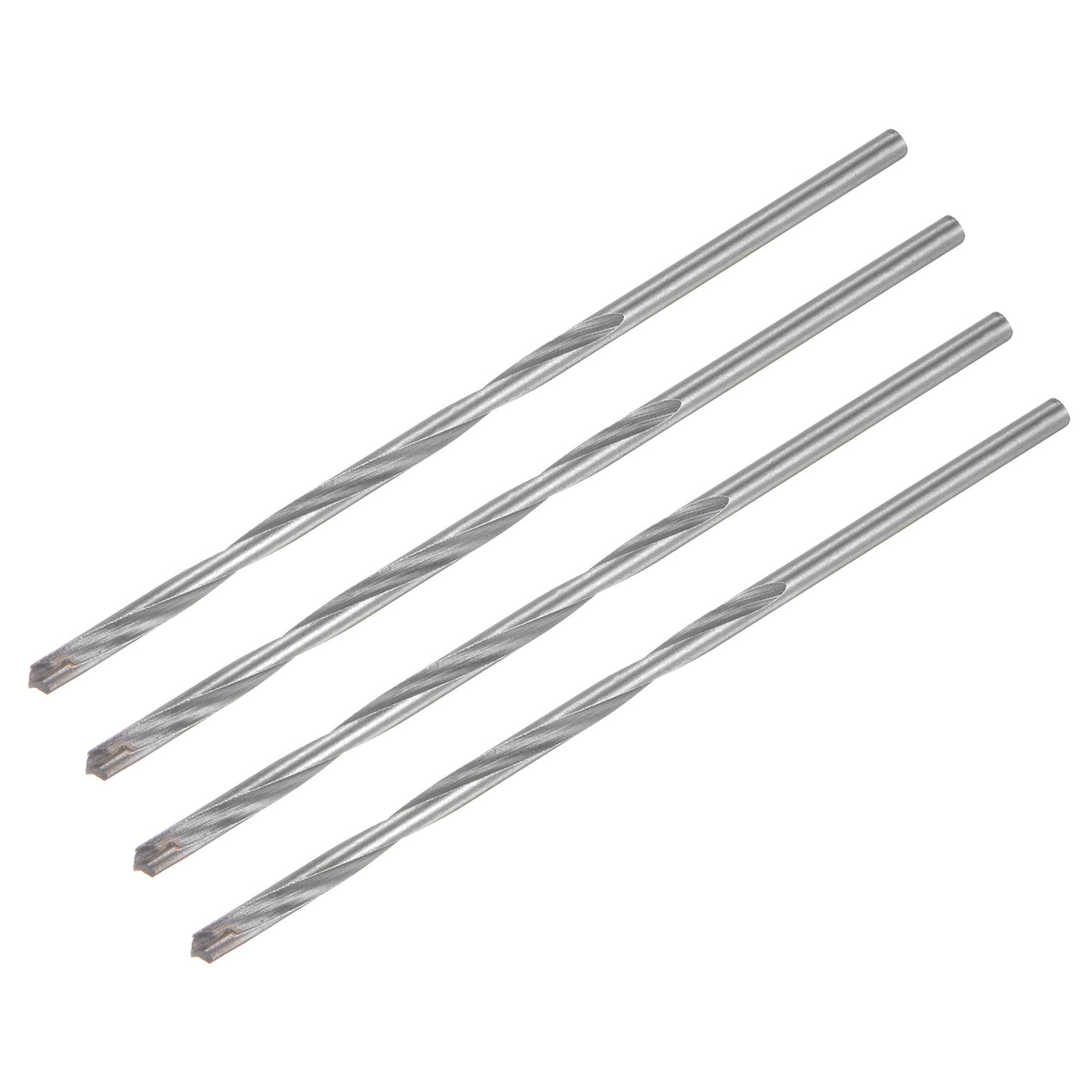 uxcell Uxcell 5mm Cutting Dia Round Shank Cemented Carbide Twist Drill Bit, 150mm Length 4 Pcs