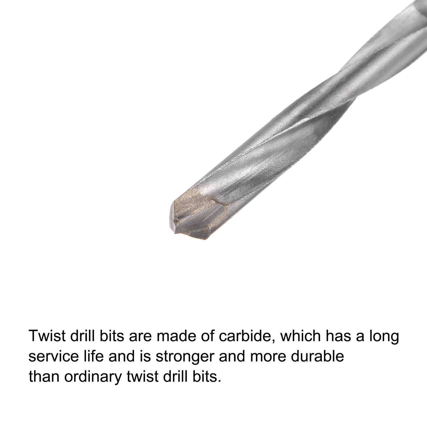 uxcell Uxcell 6mm Cutting Dia Round Shank Cemented Carbide Twist Drill Bit, 100mm Length 2 Pcs