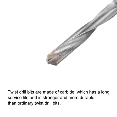 Harfington Uxcell 6mm Cutting Dia Round Shank Cemented Carbide Twist Drill Bit, 100mm Length 2 Pcs