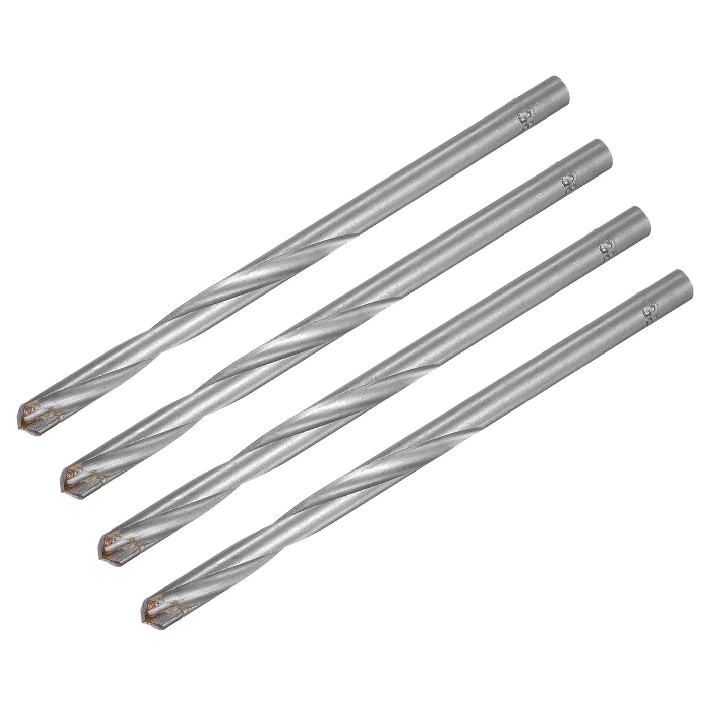 uxcell Uxcell 7mm Cutting Dia Round Shank Cemented Carbide Twist Drill Bit, 130mm Length 4 Pcs