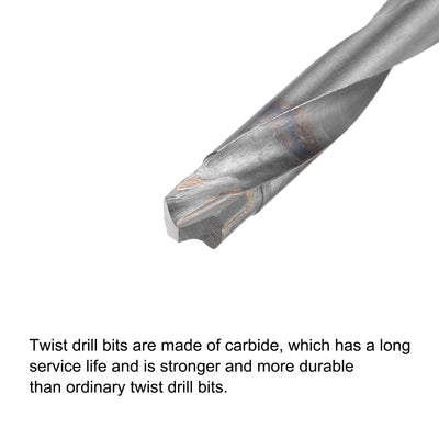 Harfington Uxcell 11mm Cutting Dia Round Shank Cemented Carbide Twist Drill Bit, 150mm Length
