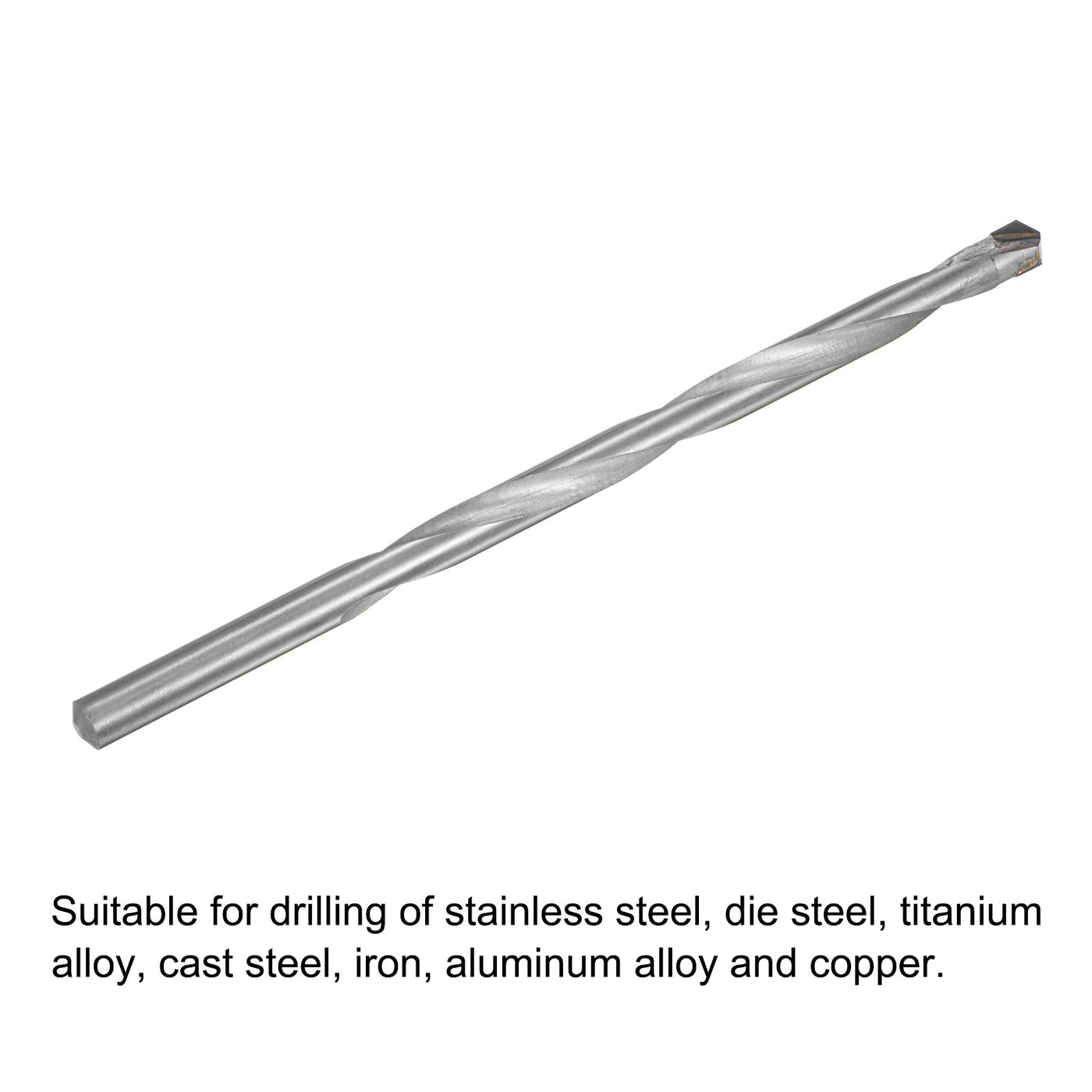 Harfington Cemented Carbide Twist Drill Bit with Round Straight Shank for Hardened Steel Stainless Steel