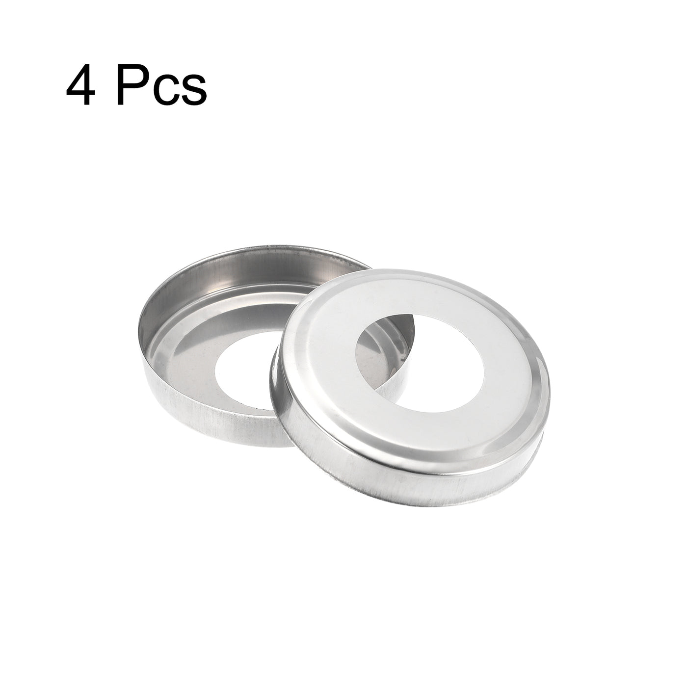 Uxcell Uxcell Round Escutcheon Plate, 4pcs 85.5 x 12.5mm 201 Stainless Steel Water Pipe Cover for 48.5mm Diameter Pipe