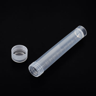 Harfington 10mL Plastic Test Tubes, 10 Pack Frozen Container Storage Clear Screw Cap, Clear